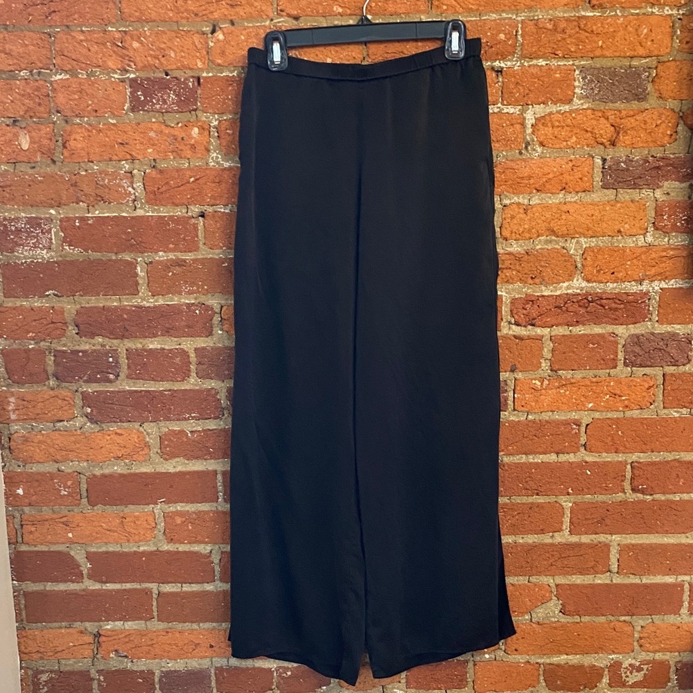 Lunya Black side slit pajama pants